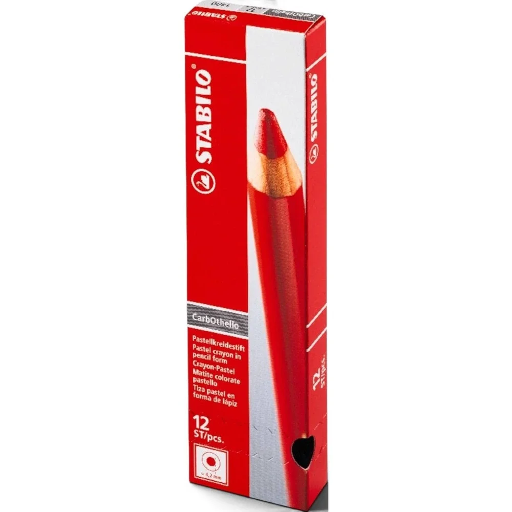 Stabilo CarbOthello Pastel Pencils 12pk Vermilion Red 1400/305 Chalk Art Pencils